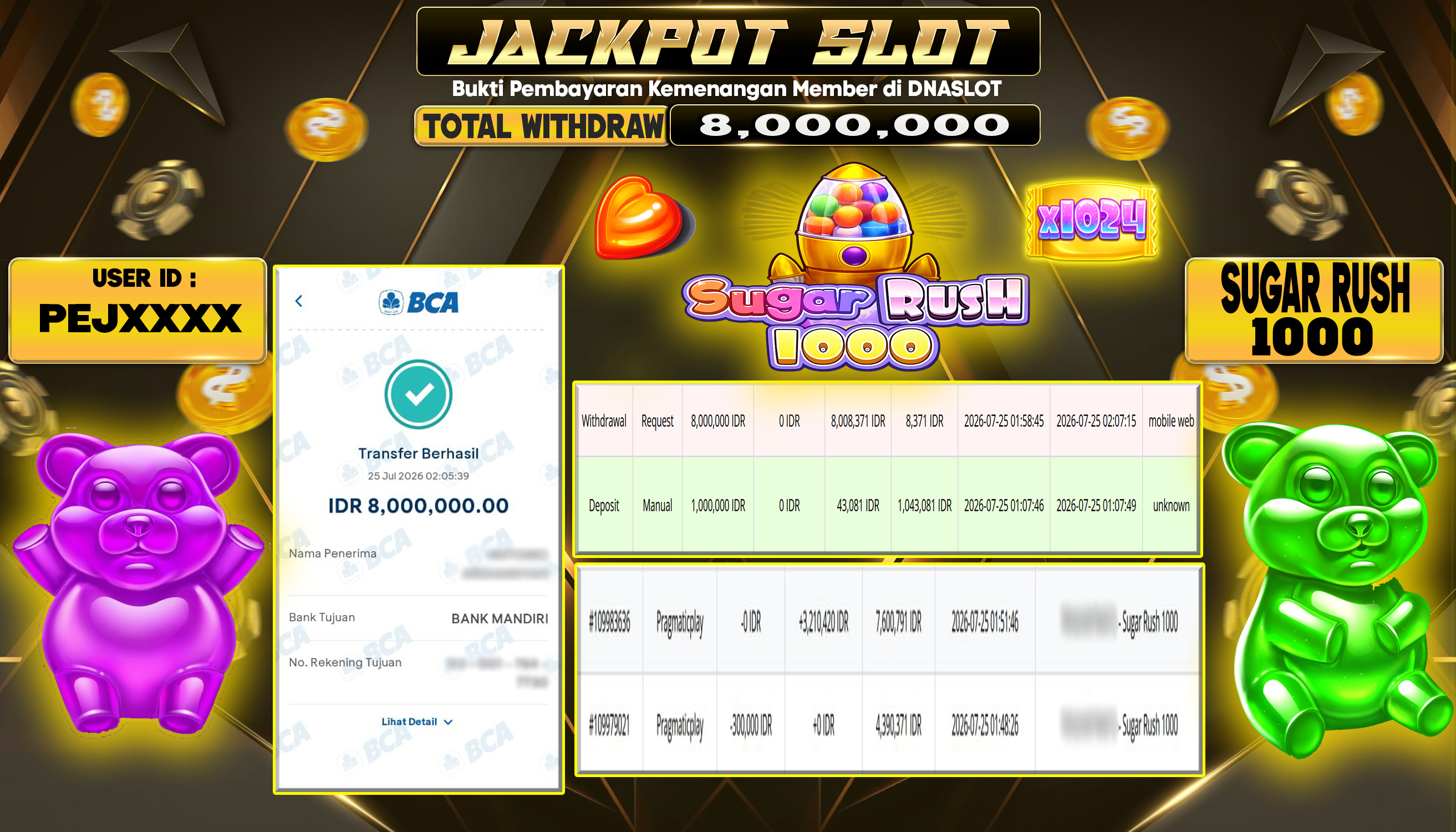 JACKPOT SLOT Sugar Rush 1000 25 JULY 2026
